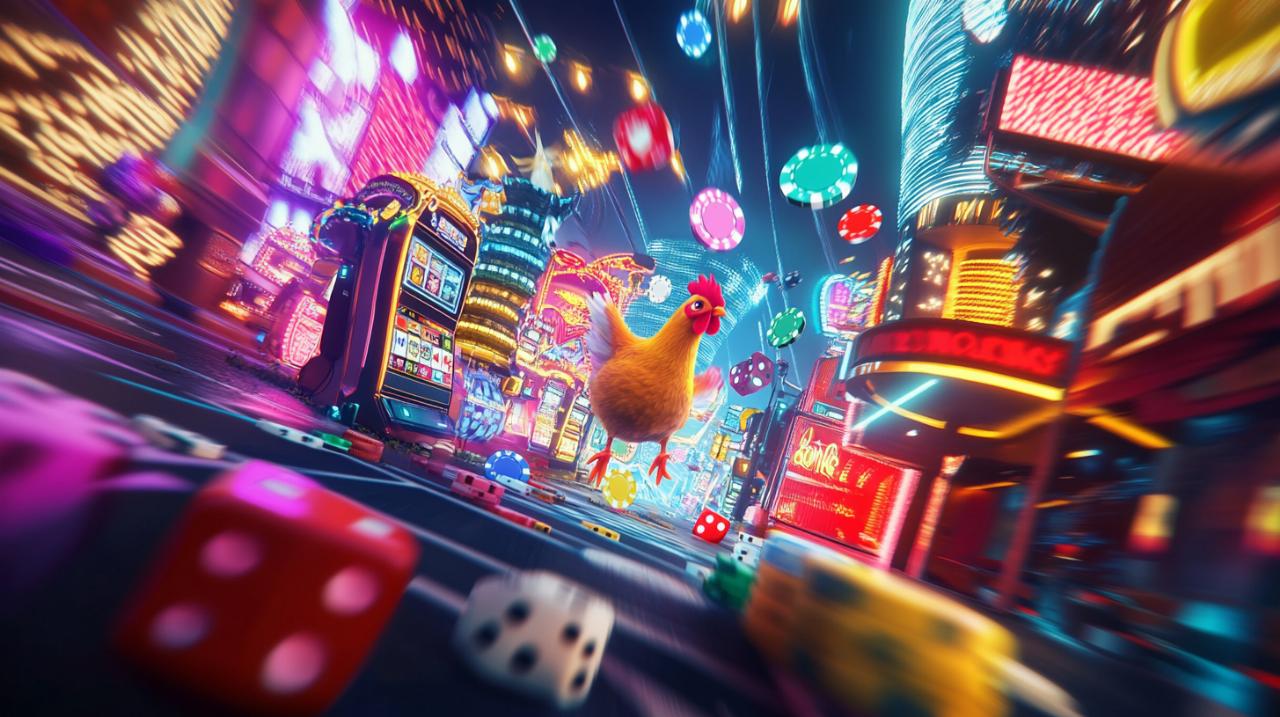 Découvrez l&rsquo;expérience immersive d&rsquo;un jeu de casino unique en ligne avec un poulet traversant la route